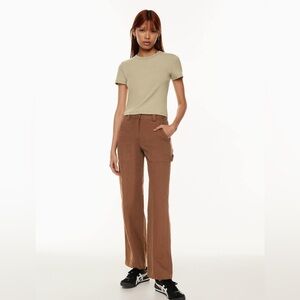 Aritzia Sunday Best Oscar Pant Cognac Cargo Organic Cotton Twill Women’s Size 6